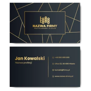Wizytówki czarne złote mat 350g projekt