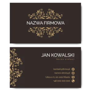 Wizytówki brązowe mat 350g projekt