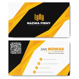 Wizytówki żółte QR mat 350g projekt