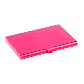Wizytownik różowy mat ETUI NA WIZYTÓWKI metal podręczny max 15 wizytówek - obrazek 2