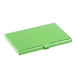 Wizytownik zielony mat ETUI NA WIZYTÓWKI metal podręczny max 15 wizytówek - obrazek 2