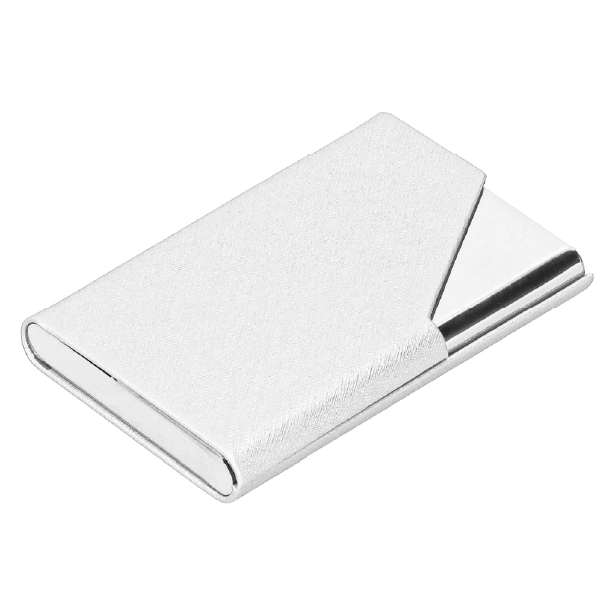Wizytownik biały METAL etui na magnes na wizytówki - obrazek 2