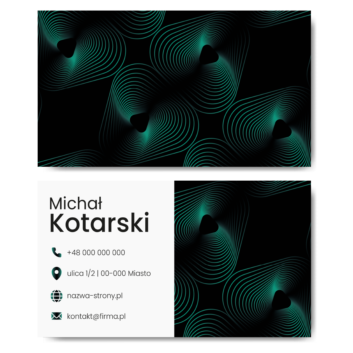 Wizytówki zielone mat 350g projekt