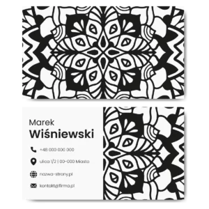 Wizytówki czarno-białe mat 350g projekt