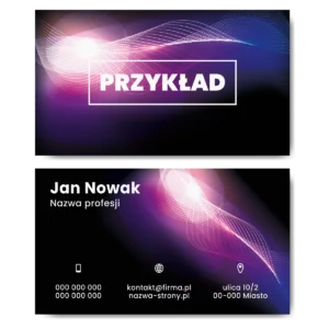 Wizytówki fioletowe 350g 90x50 projekt