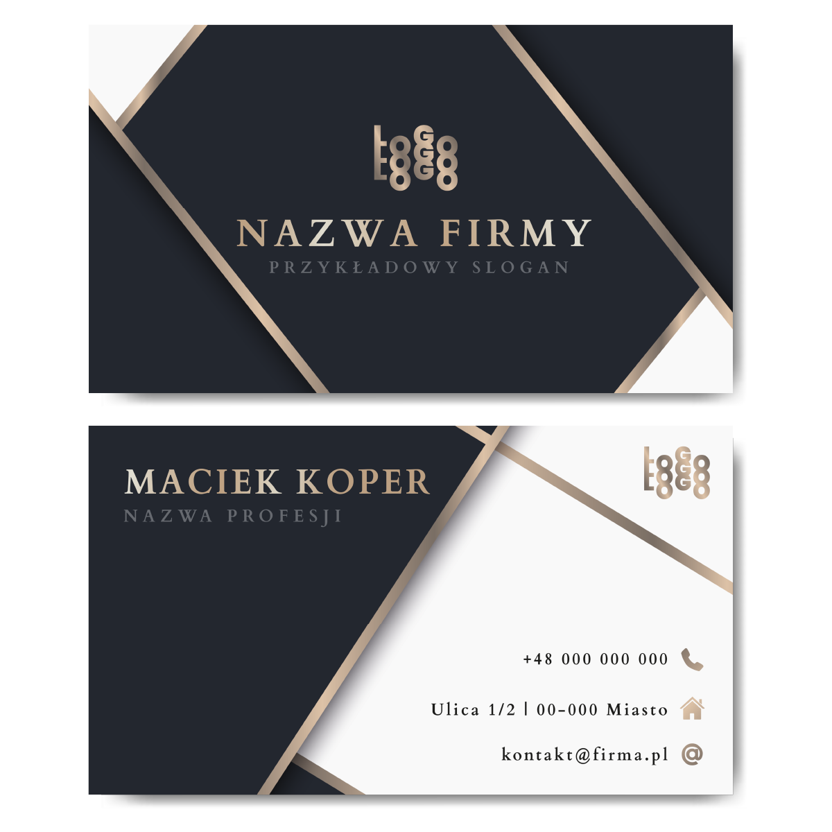 Wizytówki czarno-białe mat 350g projekt
