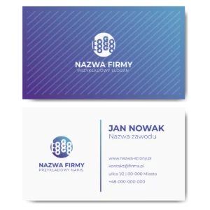 Wizytówki fioletowe niebieskie projekt
