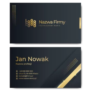 Wizytówki czarne złote mat 350g projekt