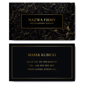 Wizytówki czarne złote 90x50 projekt