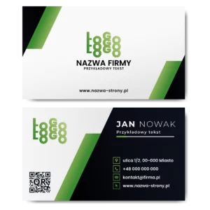 Wizytówki zielone mat 350g QR projekt