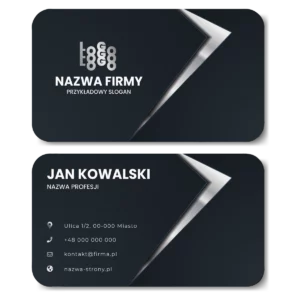 Wizytówki zaokrąglone srebrne projekt