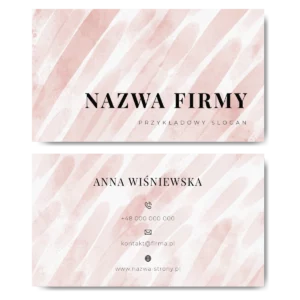 Wizytówki beżowe akwarelowe projekt