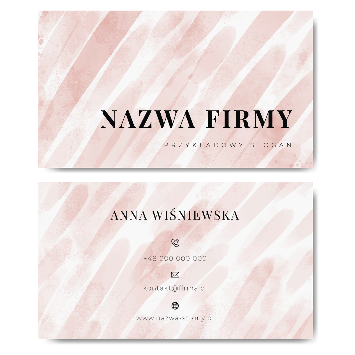 Wizytówki beżowe akwarelowe projekt