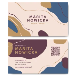 Wizytówki beżowe QR 350g 90x50 projekt