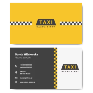 Wizytówki TAXI żółte mat 350g projekt