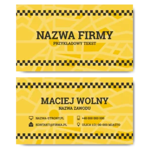 Wizytówki TAXI żółte 350g 90x50 projekt