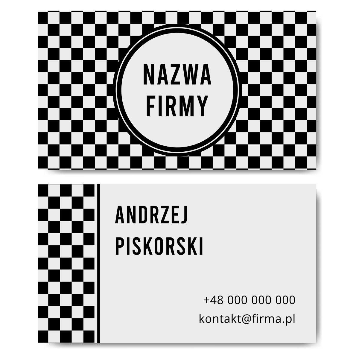 Wizytówki TAXI czarno-białe 50x90 projekt