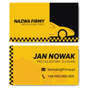 Wizytówki TAXI żółte mat 350g projekt