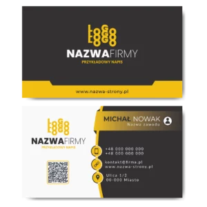 Wizytówki żółte QR mat 350g projekt