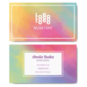 Wizytówki kolorowe 350g 90x50 projekt