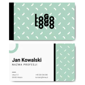 Wizytówki miętowe białe 90x50 projekt
