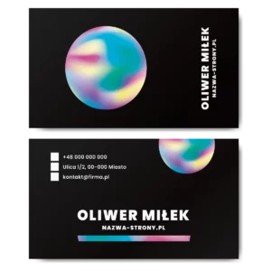 Wizytówki czarne mat 350g 90x50 projekt