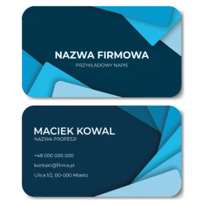Wizytówki okrągłe niebieskie projekt