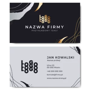 Wizytówki złote srebrne 90x50 projekt