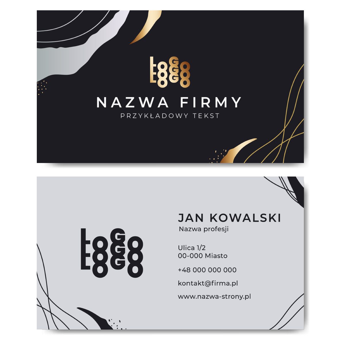 Wizytówki złote srebrne 90x50 projekt