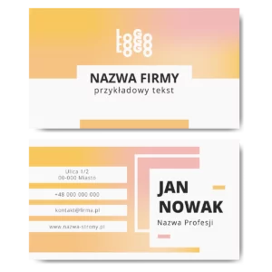 Wizytówki pomarańczowe różowe projekt