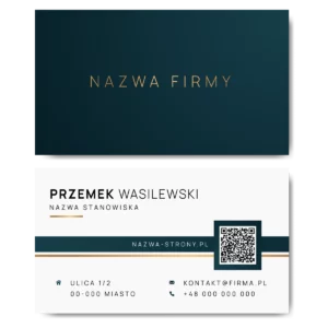 Wizytówki zielone QR mat 350g projekt