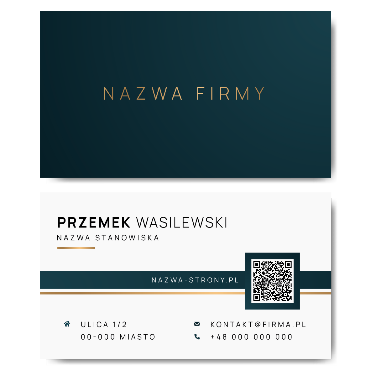 Wizytówki zielone QR mat 350g projekt