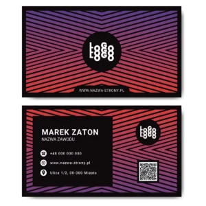 Wizytówki gradient ramka QR projekt