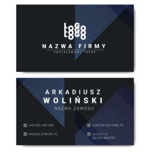 Wizytówki granatowe mat 350g projekt