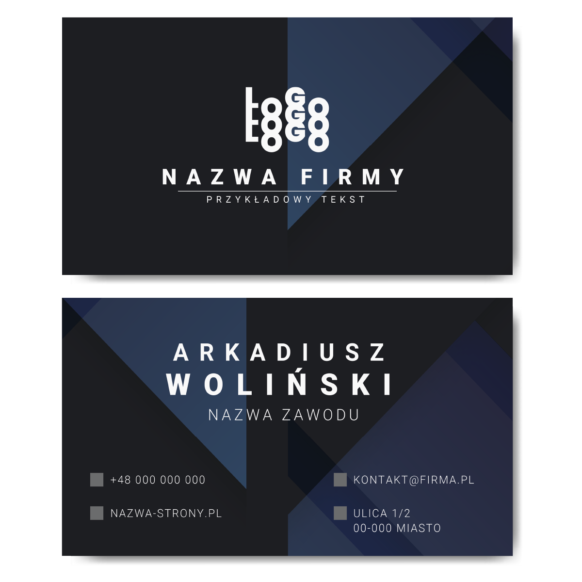 Wizytówki granatowe mat 350g projekt