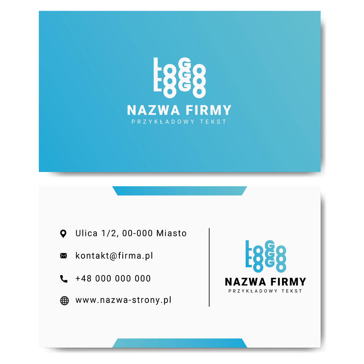 Wizytówki błękitne 350g 90x50 projekt