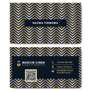 Wizytówki granatowe QR mat 350g projekt