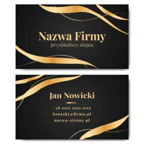 Wizytówki czarne złote mat 350g projekt