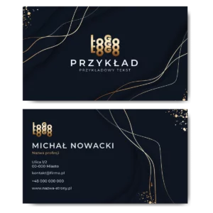 Wizytówki granatowe złote 90x50 projekt