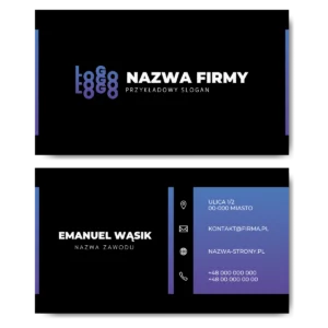 Wizytówki fioletowe gradient projekt