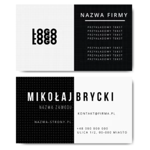 Wizytówki czarno-białe mat 350g projekt