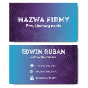 Wizytówki niebieskie fioletowe projekt