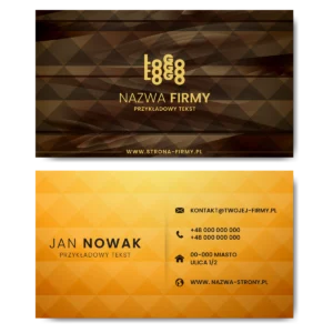 Wizytówki brązowe złote 90x50 projekt