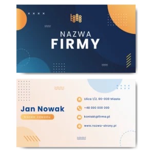 Wizytówki żółte niebieskie 350g projekt