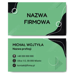 Wizytówki zielone 350g 90x50 projekt