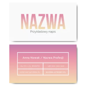 Wizytówki gradient instragram projekt