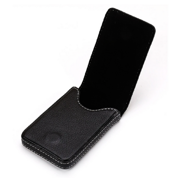 SKÓRZANY WIZYTOWNIK etui na wizytówki czarny RFID - obrazek 3