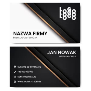 Wizytówki biało-czarne złote elementy kreda mat 350g projekt
