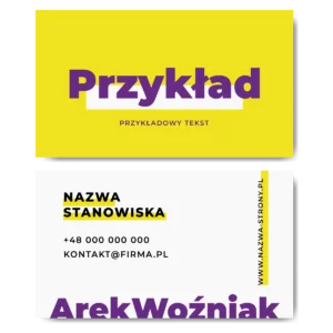 Wizytówki firmowe żółte papier kreda mat 350g 90x50cm projekt