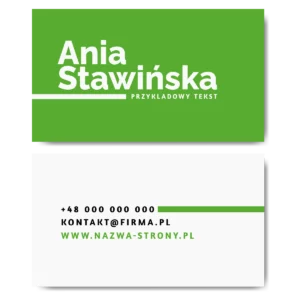 Wizytówki firmowe zielone 90x50cm kreda mat 350g PROJEKT GRATIS